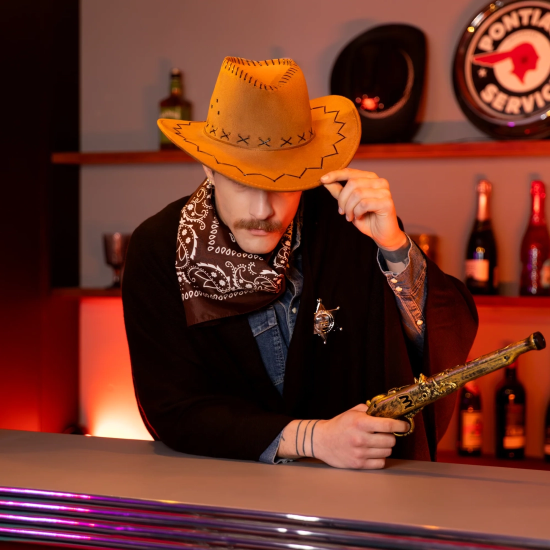 Pălărie de cowboy pentru petrecere, maro deschis