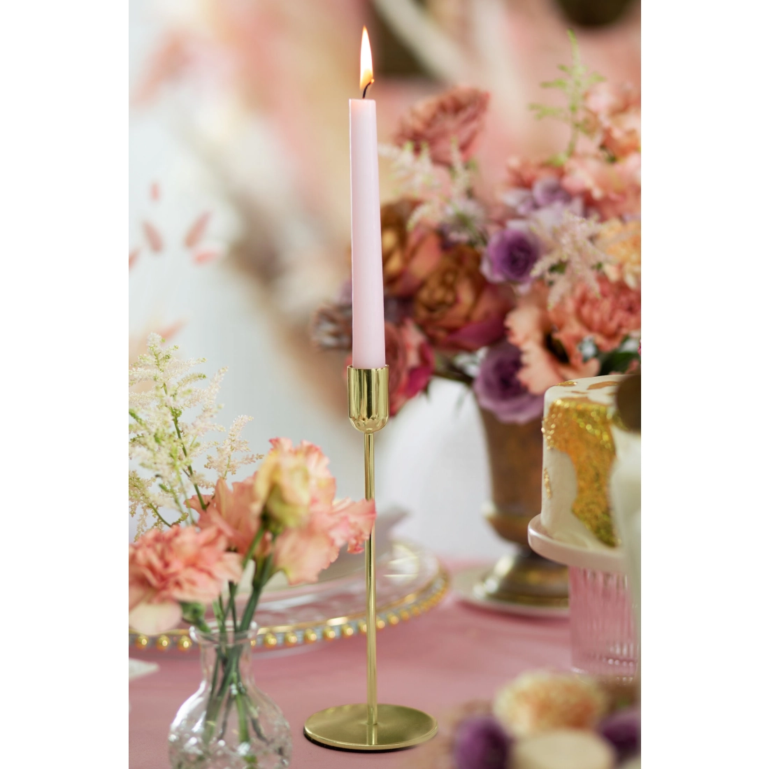 Kovinski zlat svečnik za svečo 22 cm