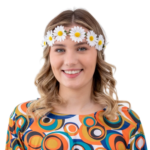 Bentiță florală de party cu margarete, mărime universală