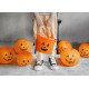 LED világító tök alakú lufik, narancssárga 25 cm – 5 db Halloweenre