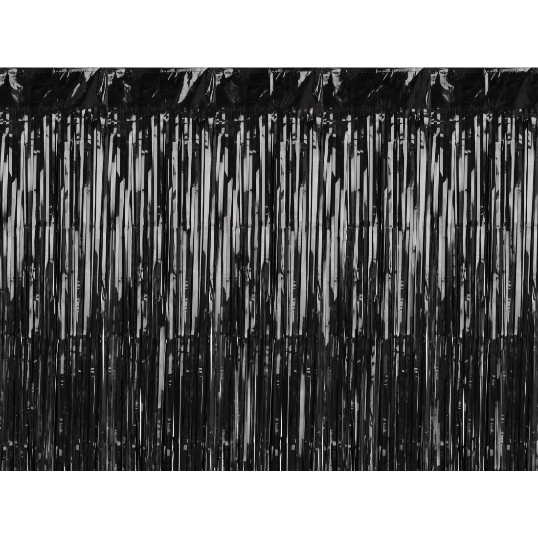 Draperie de petrecere din folie, negru metalic, 100x200 cm – cortină decorativă