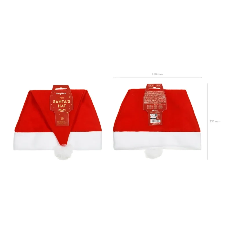Mikulášska čiapka červeno-biela 40 cm, obvod hlavy 60 cm