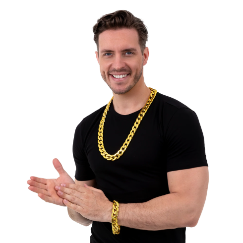 Zlata zapestnica v disco slogu iz 80. let za zabavo