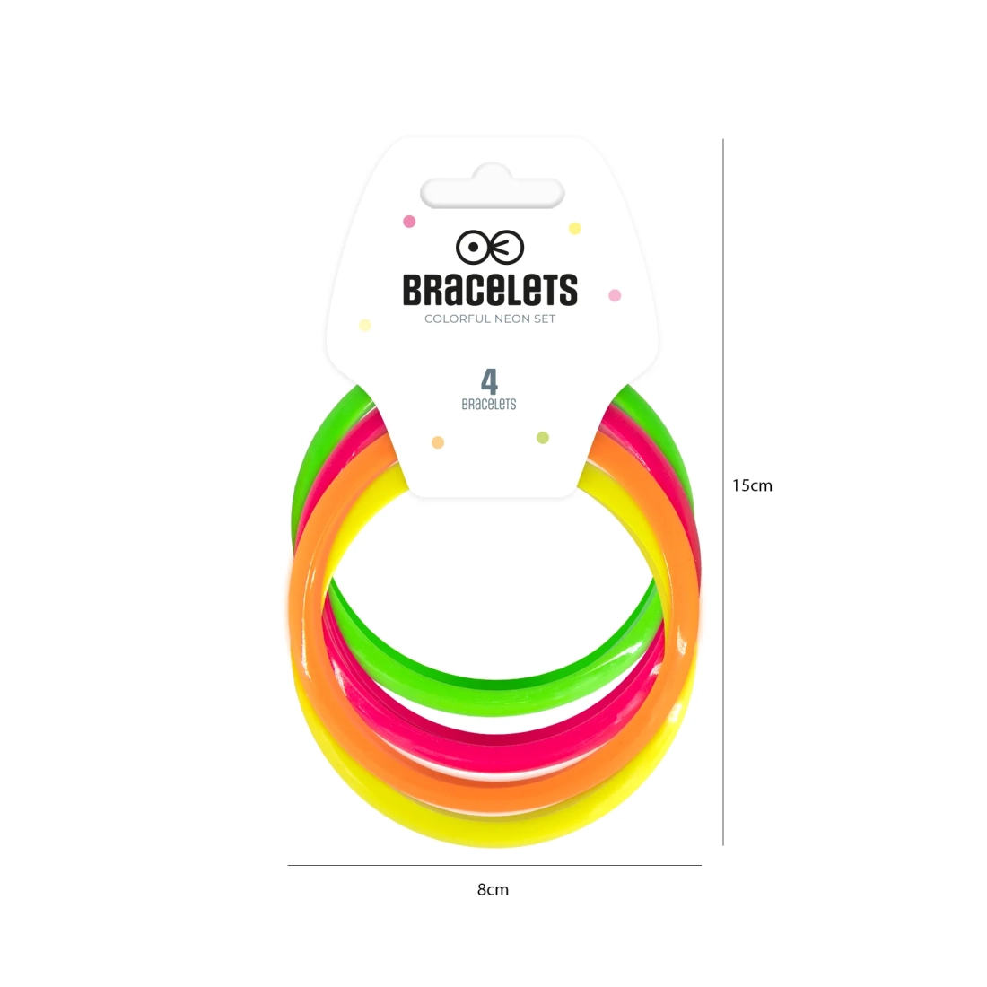 Neonske narukvice Disco 80s party set, 4 kom