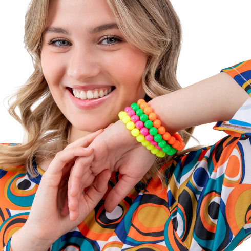 Neon zapestnice za disco zabavo v slogu 80. let, 4 kosi