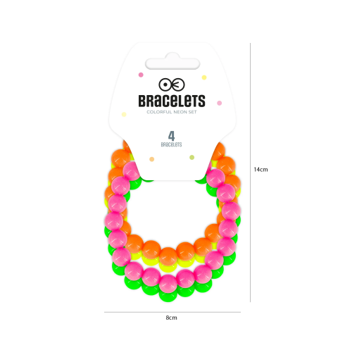 Neon zapestnice za disco zabavo v slogu 80. let, 4 kosi