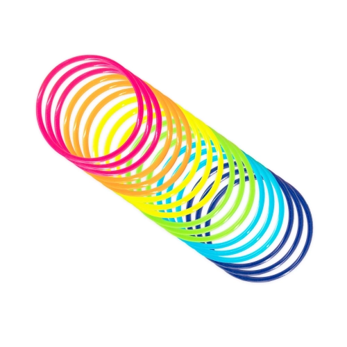 Brățări neon party multicolor disco anii ’80, 18 buc.