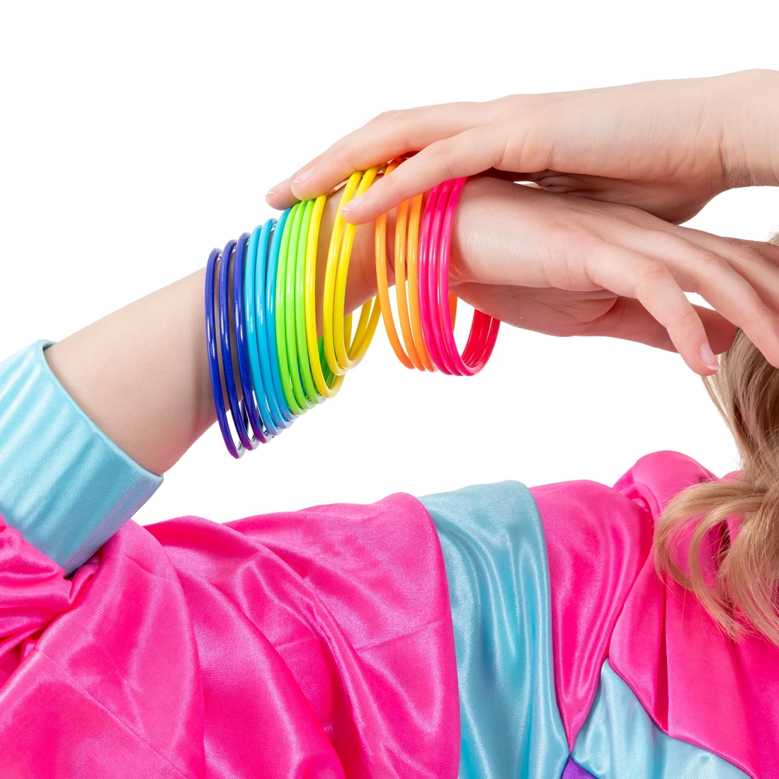 Neonske party narukvice multicolor disco 80s, 18 kom