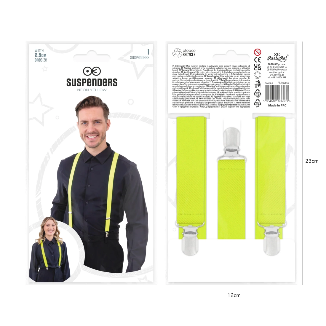 Neon žute tregerice za party kostim