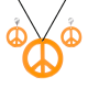 Neonska ogrlica in sponke peace oranžni party set
