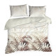Obliečky 140x200 cm bavlnené renforcé s rastlinným vzorom, biele a hnedé