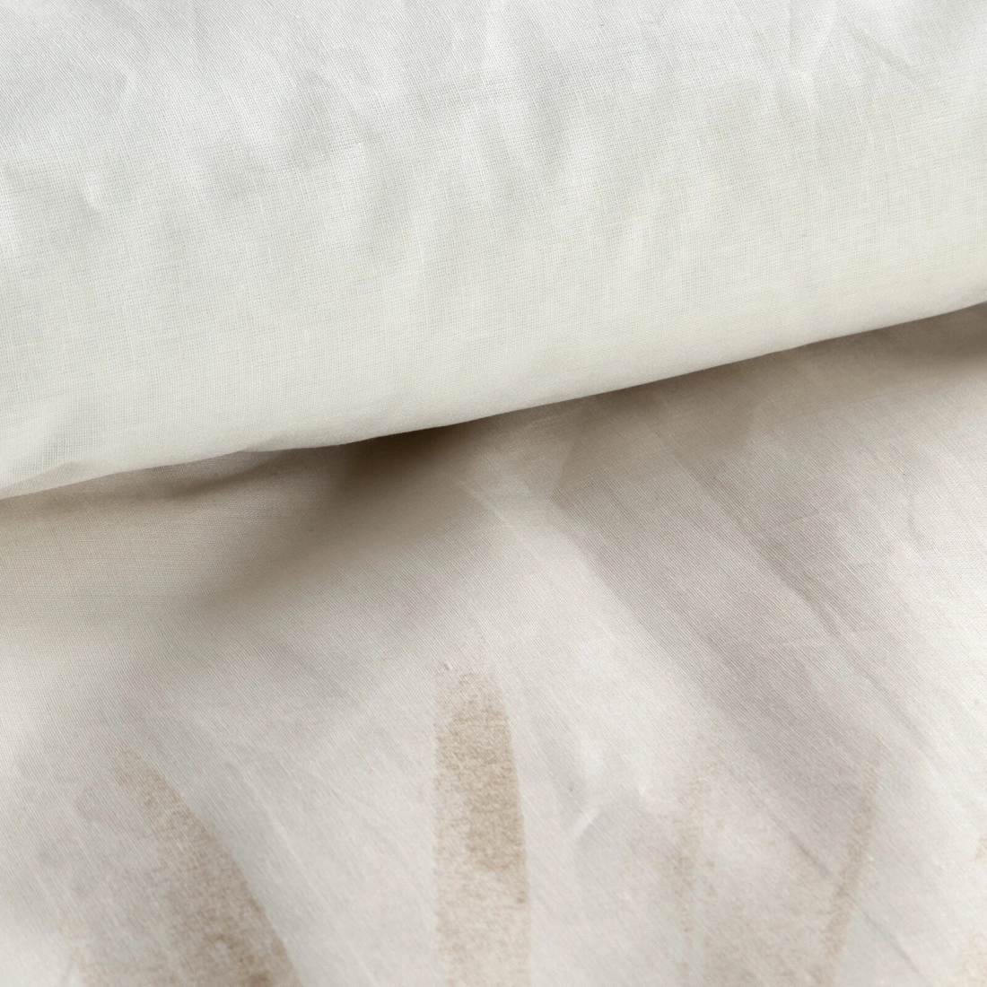 Povlečení 140x200 cm bavlněné renforcé s rostlinným vzorem, bílé a hnědé