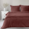 Povlečení 140x200 cm bavlněný satén pruhované, bordó