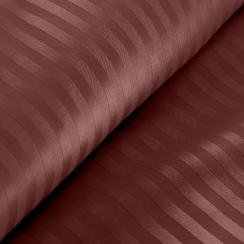 Obliečky 140x200 cm bavlnené saténové pruhované, bordové