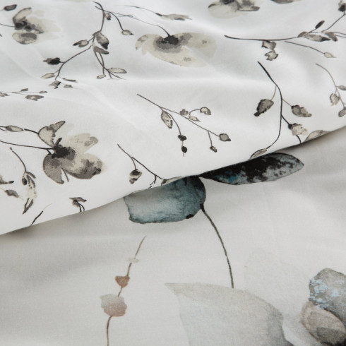 Obliečky 140x200 cm saténové bavlnené obojstranné biele a béžové