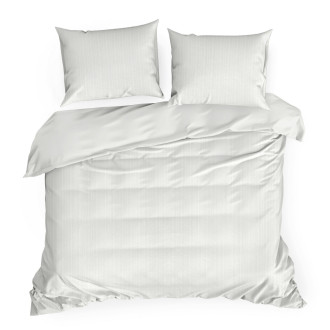 Obliečky 160x200 cm bavlnené renforcé, biele s pruhovaným vzorom