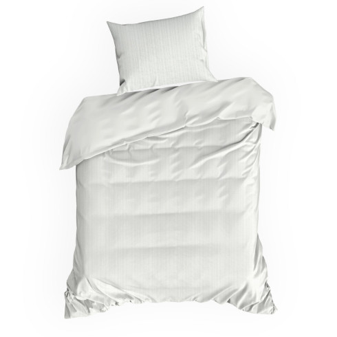 Obliečky 160x200 cm bavlnené renforcé, biele s pruhovaným vzorom
