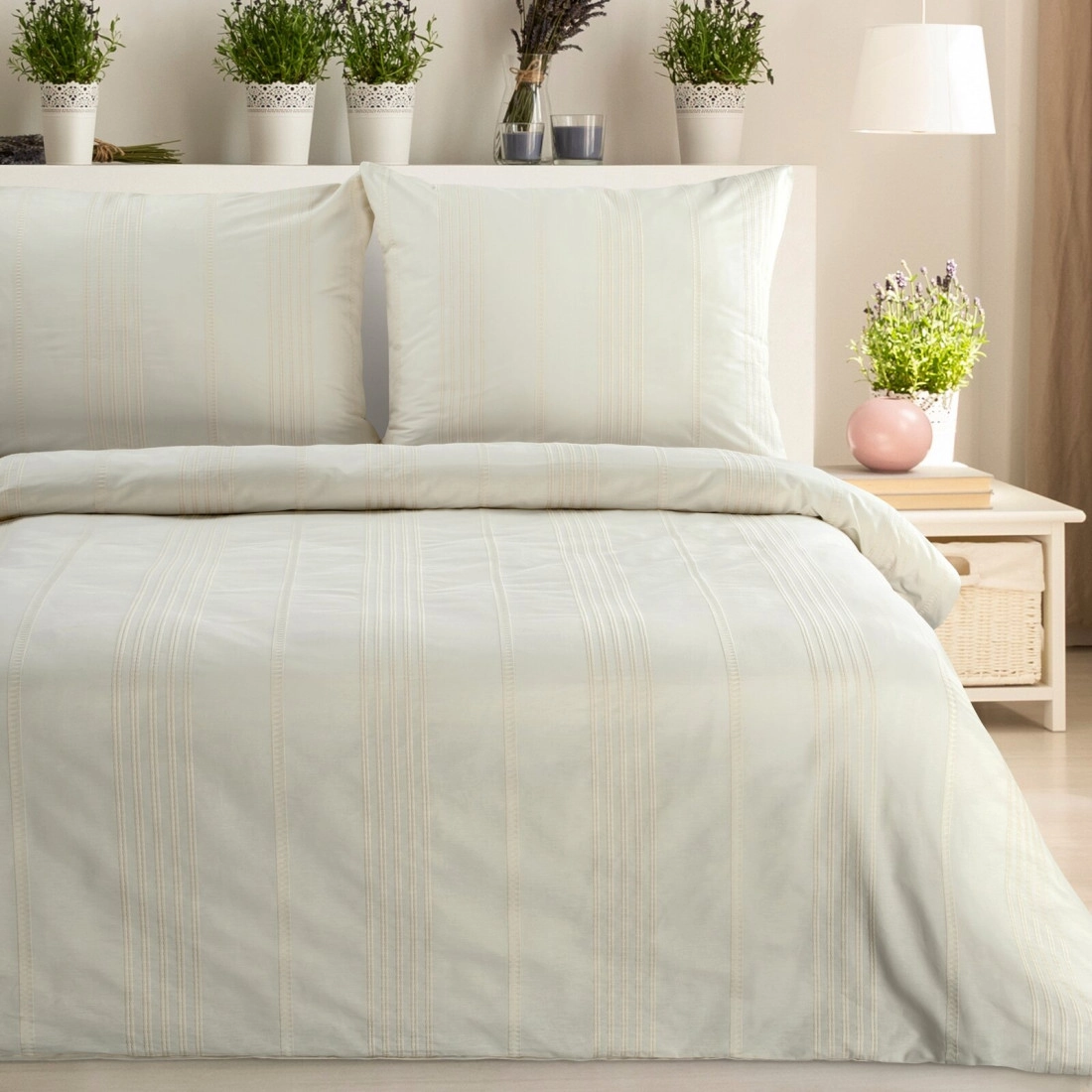 Povlečení 160x200 cm bavlněné renforcé, krémové