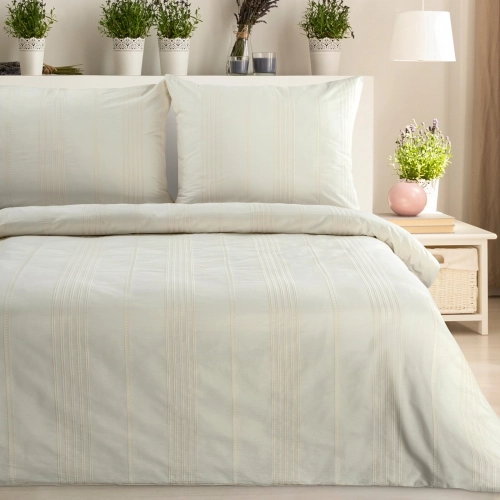 Obliečky 160x200 cm bavlnené renforcé, krémové