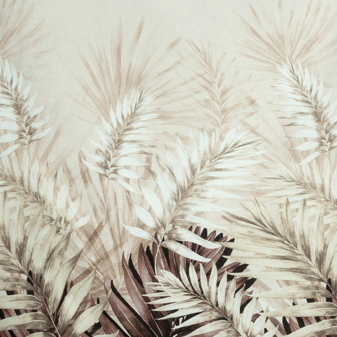 Povlečení 160x200 cm bavlněné renforcé s rostlinným vzorem, bílé a hnědé