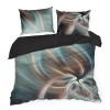 Povlečení 160x200 cm z bavlněného saténu, abstraktní, ocelové a tyrkysové