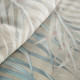 Obliečky 160x200 cm bavlnené saténové s motívom listov, béžové a tyrkysové