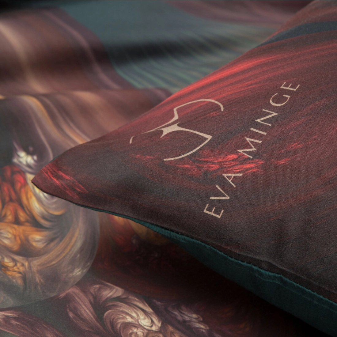 Povlečení 220x200 cm bavlněné saténové černé a červené