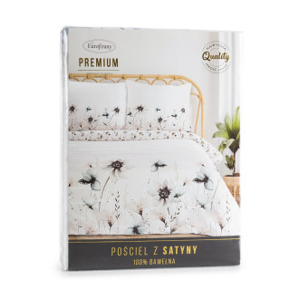 Obliečky 220x200 cm bavlnené saténové obojstranné biele a šedobéžové