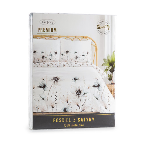 Obliečky 220x200 cm bavlnené saténové obojstranné biele a šedobéžové