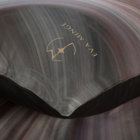 Obliečky 220x200 cm bavlnené saténové, oceľové a fialové