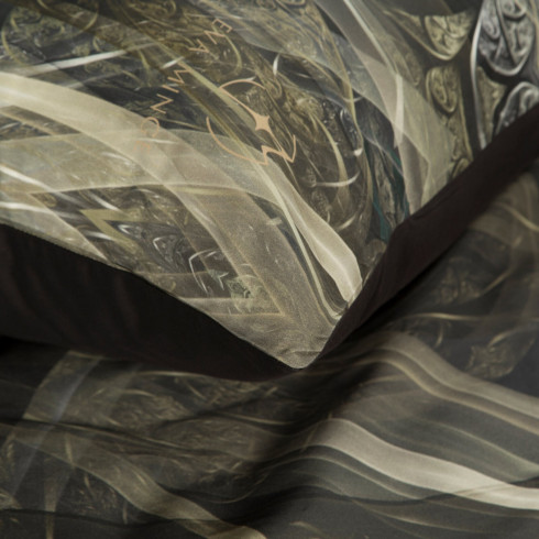 Obliečky 220x200 cm saténové, čierne a zlaté