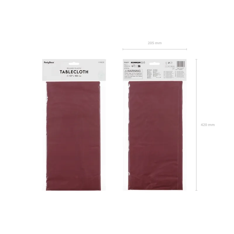 Sötétpiros szintetikus abrosz 137x183 cm