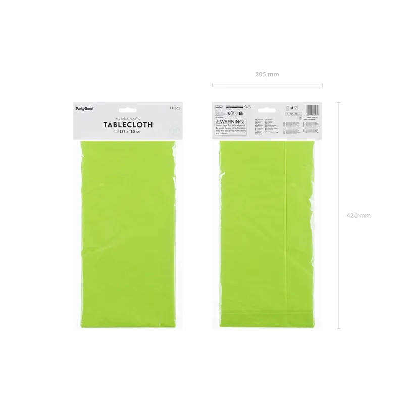 Világoszöld szintetikus abrosz 137x183 cm