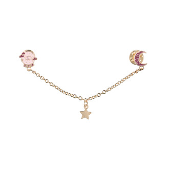 Díszlánc gallérra hold és csillag motívummal, 13 cm