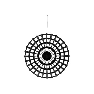 Papirnata dekorativna rozeta pajkova mreža, črna, 50 cm, večkrat uporabna