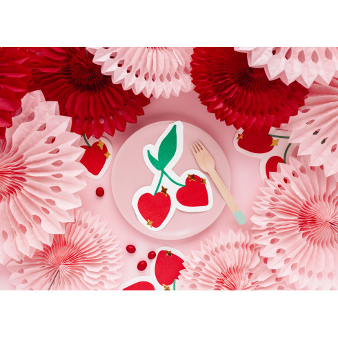 Papirnate ukrasne rozete crvene, 3 kom, 20–30 cm