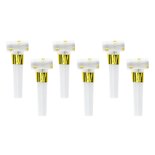 Papír partiidudák fehér, arany csillagokkal, 6 db