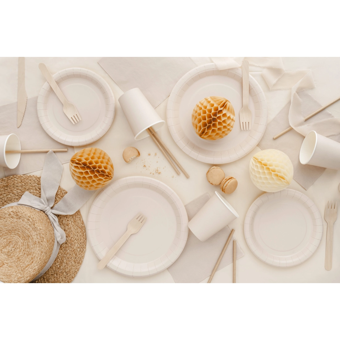 Pahare de hârtie bej 250 ml – set 6 buc.