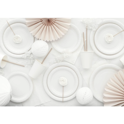 Fehér papír pohár 250 ml – 6 darabos csomag, eldobható