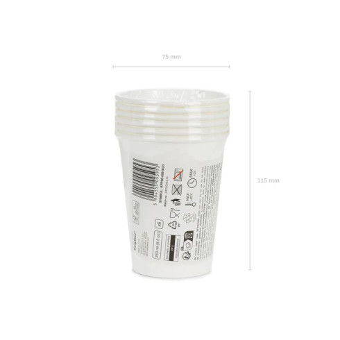 Fehér papír pohár 250 ml – 6 darabos csomag, eldobható Fehér papír pohár 250 ml – 6 darabos csomag, eldobható