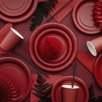 Papirnati kozarci temno rdeči 250 ml – 6 kosov