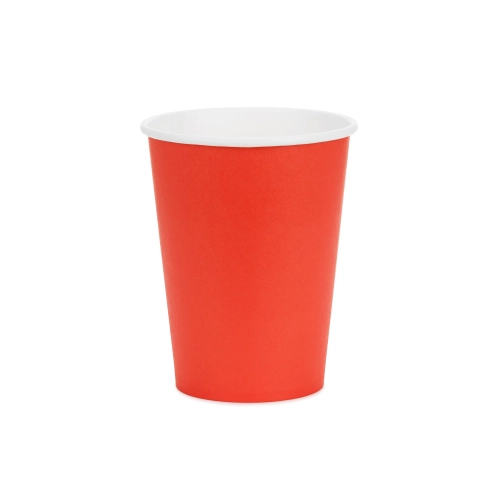 Piros papír pohár 250 ml – 6 darabos csomag
