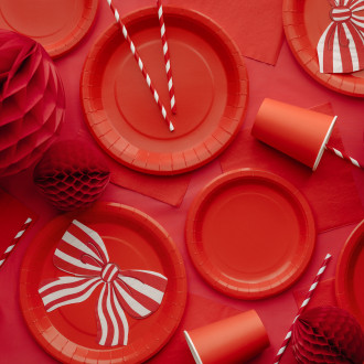 Papirnati kozarci rdeči 250 ml – 6 kosov, za enkratno uporabo