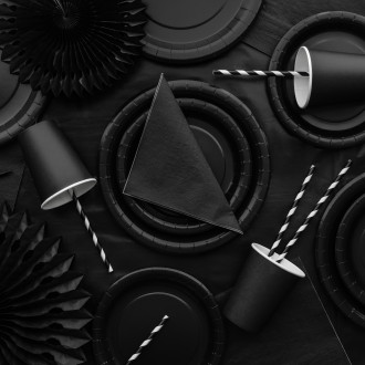 Črni papirnati kozarci 250 ml – 6 kos, za enkratno uporabo