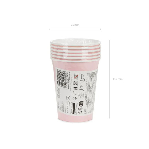Rózsaszín papír pohár 250 ml – 6 darabos csomag Rózsaszín papír pohár 250 ml – 6 darabos csomag