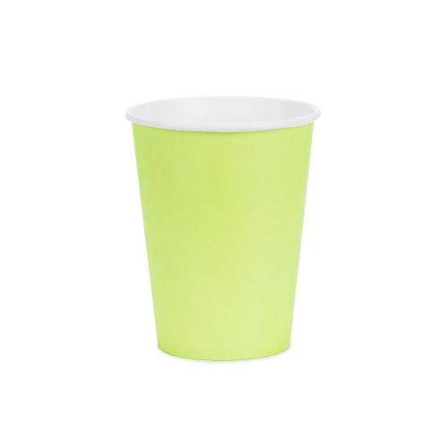 Világoszöld papírpohár 250 ml – 6 darabos csomag