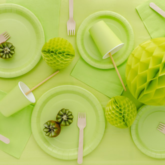 Papirnati kozarci svetlo zeleni 250 ml – 6 kos