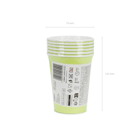 Világoszöld papírpohár 250 ml – 6 darabos csomag Világoszöld papírpohár 250 ml – 6 darabos csomag