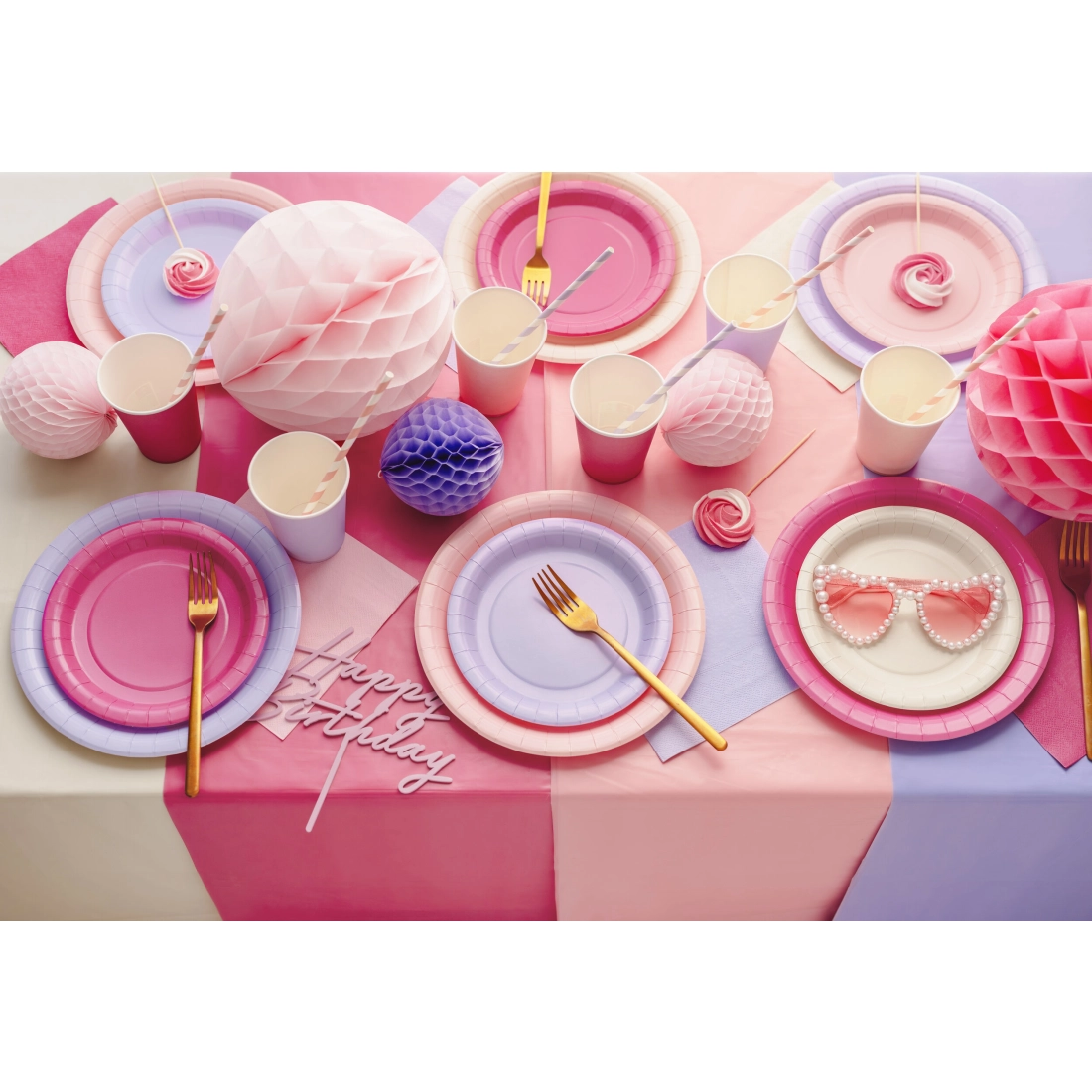 Pahare din hârtie roz închis 250 ml – set de 6 bucăți