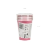 Pahare din hârtie roz închis 250 ml – set de 6 bucăți